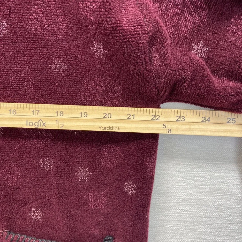 Artisans Sunschein Designs Fleece Jacket Womens Medium Burgundy Snowflake USA‎